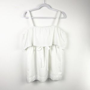 NEW Motherhood Maternity White Ruffle Blouse Size Small